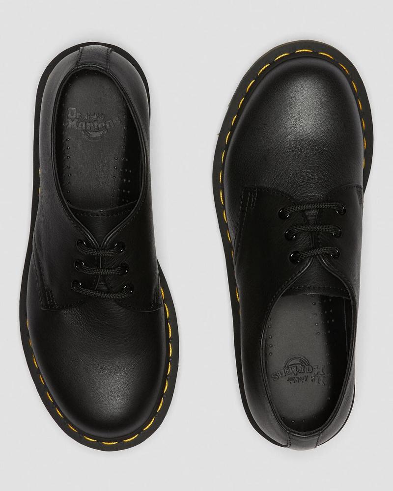 Black Women's Dr Martens 1461 Virginia Leather Oxfords Shoes | CA 379BEX